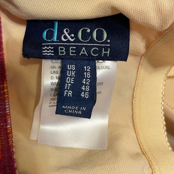 D & Co Beach Multicolor Floral Print Tankini Size 12 - Picture 6 of 8